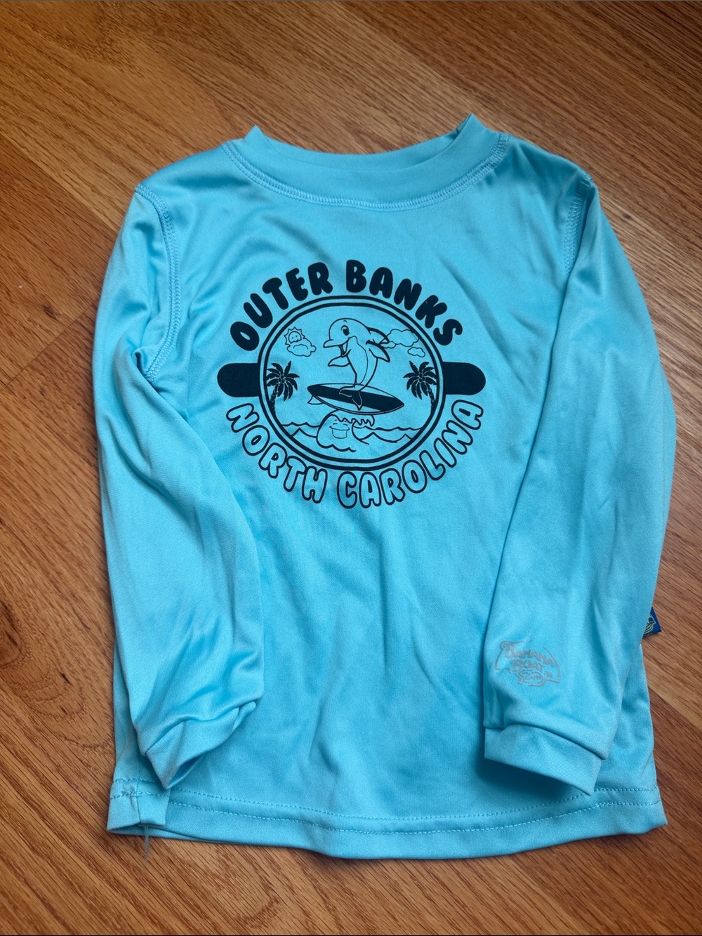 Banana boat Kids Light Aqua Long Sleeve Tee with Dolphin Graphic